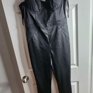 Bebe Black Lace Detail Jumpsuit